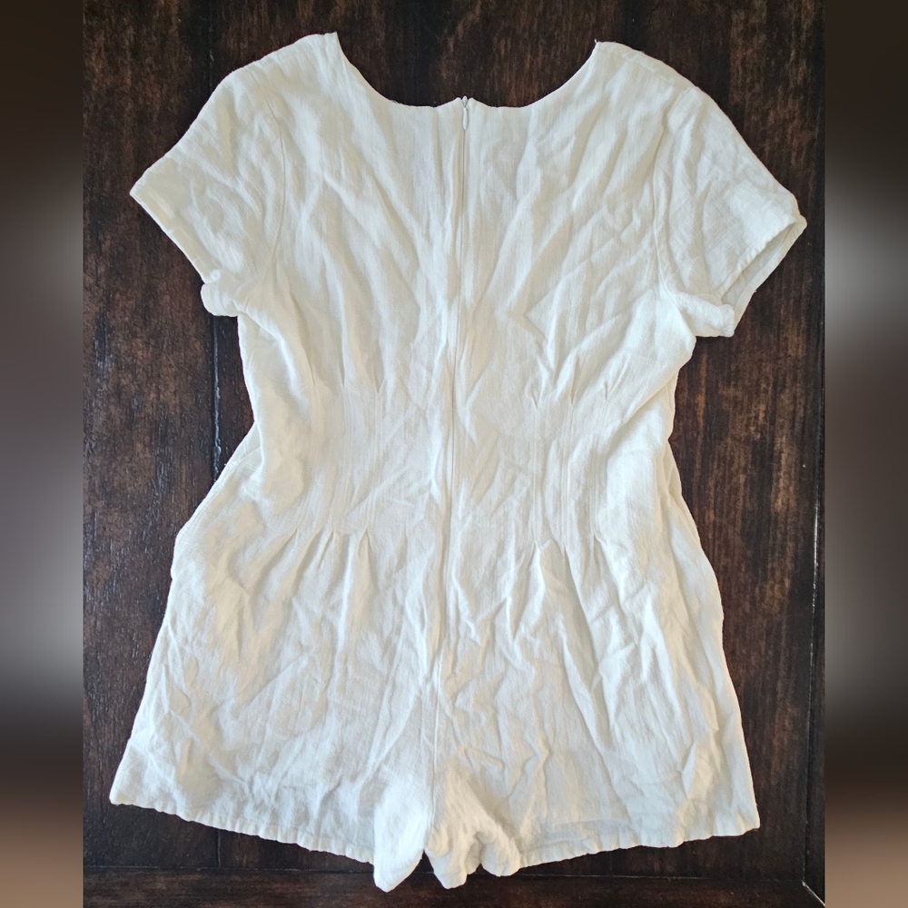 Princess Polly Adi Romper Linen Blend White Size 8 - Picture 7 of 16